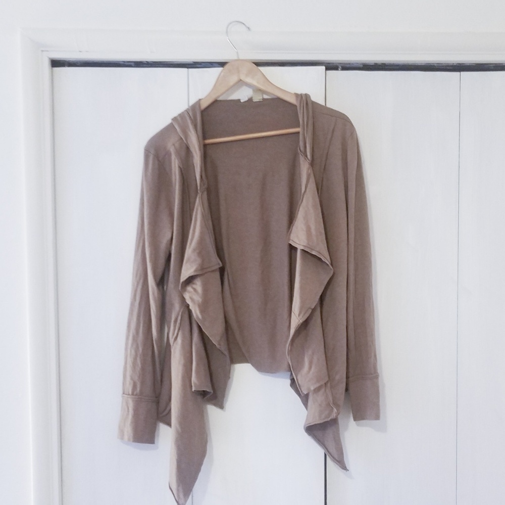 Eyeshadow Boho Tan Hooded Cardigan